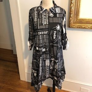 Neo Noble Black White Newsprint Jacket Small